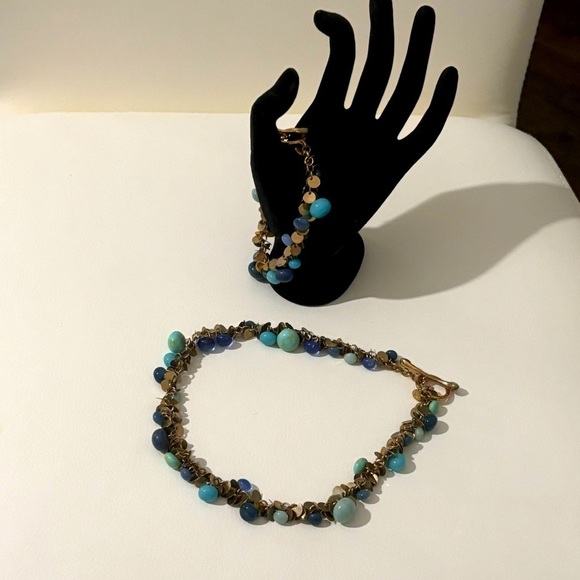 Liz Claiborne vintage glass and acrylic gold tone cha cha style set - Picture 3 of 8